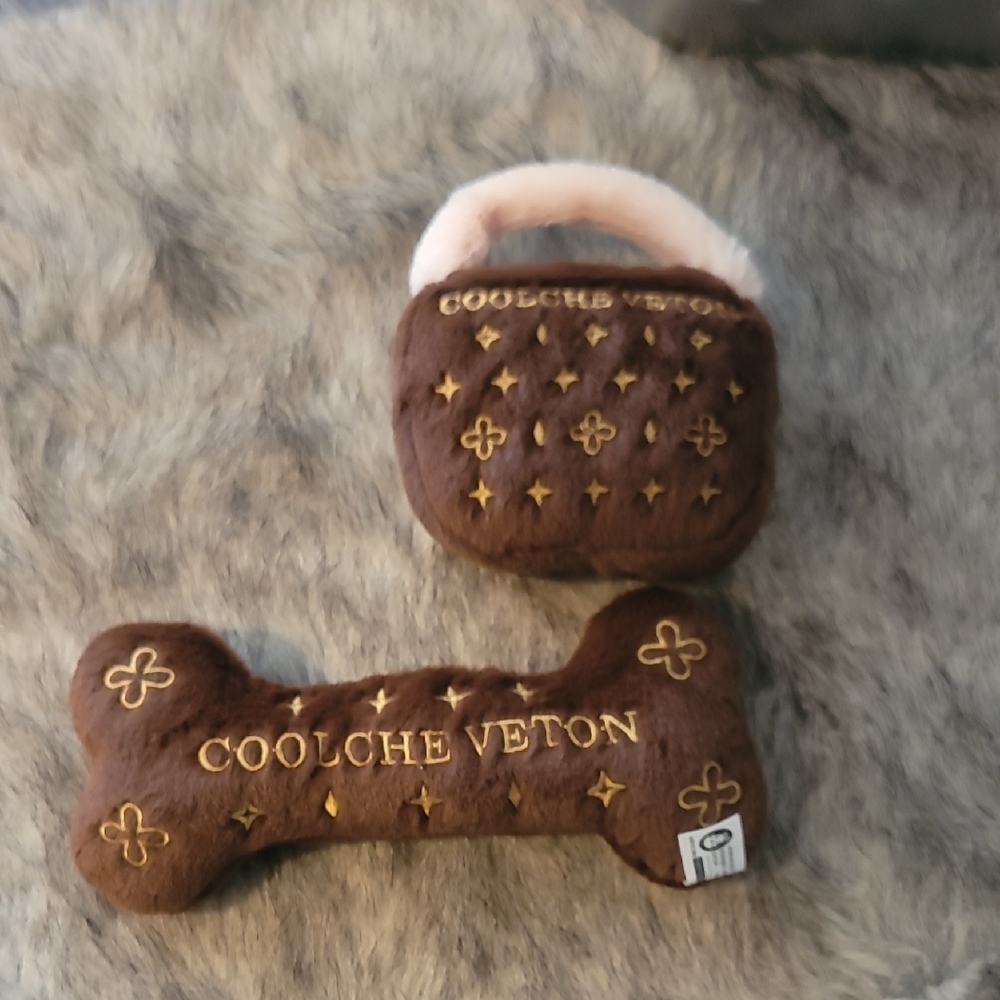 Brown Plush Dog Toy Set